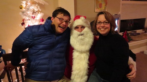 Oliver and Kari with Santa